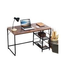 Retro Minimalist Modern Desktop Desk for Office Study Foldable Iron Mesh Shelf Easy Assemblefor Home Office Computer Desk