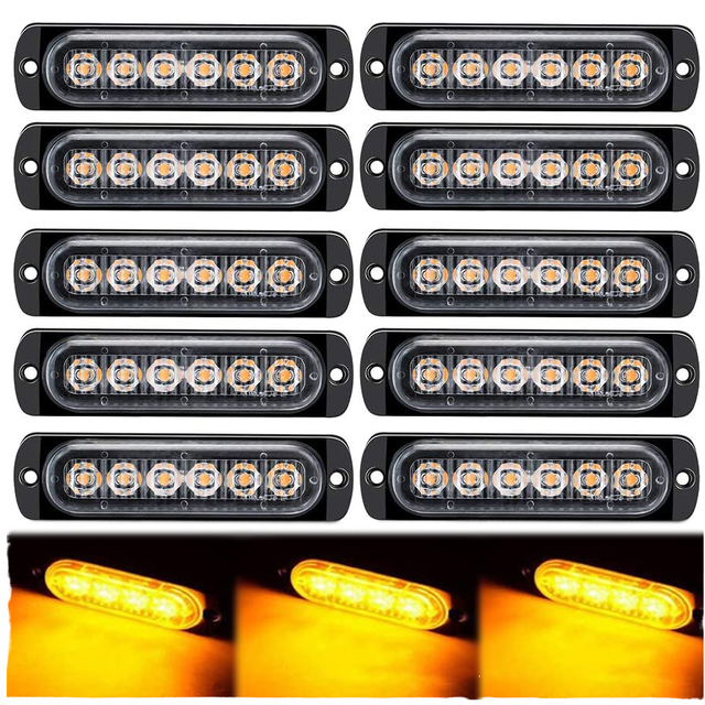 Wholesale Red 12V LED Warning Light Grille Mini Light Bar Blinker Strobe Lights for Truck Car Retrofit/Upgrade
