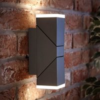 Appliques murales d'extérieur applique en aluminium moderne étanche 12W haut vers le bas noir carré réglable LED porche Patio éclairage mural