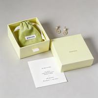Ensemble de boîtes d'emballage pour bijoux haut de gamme personnalisées, équipées d'une boîte de rangement de type tiroir, d'un revêtement en mousse et d'un sac en velours pour accessoires