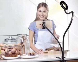 3-Light 10-Level Brightness LED Selfie Ring fill Light avec support de téléphone portable pour <span class=keywords><strong>iPhone</strong></span> Live Stream Smartphone Lazy Bracket - Product Image 4