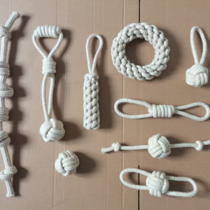 Çok Set eko gri doğal kenevir halat Pet köpek oyuncak interaktif dayanıklı pamuk halat kenevir köpek oyuncak seti - Product Image 1