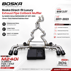 ท่อไอเสีย Boska Luxury Exhaust แบบตรงรุ่น สำหรับ M240i X Drive F22/G42 B58 3.0T ปี 2017-2023 ผลิตจากสแตนเลสหนา 1.5 มม. - Product Image 1