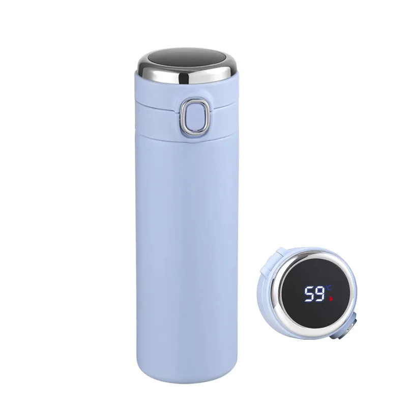 Customized Logo Stainless Steel Flask With LED Sensing Lid Temperature Display Drink Cup Water Drinking Thermal Smart Bottle