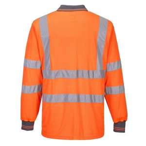 PORTWEST - S277ORRM Polo à manches longues orange haute visibilité-EAN 5036108181827 HI-VIS WORKWEAR - Product Image 2