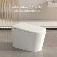 WC intelligent avec bidet intégré, allongé, télécommande, eau chaude, chasse d'eau automatique, capteur de pied, siège chauffant, économie d'eau, vente en gros