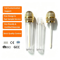 Tube de brillant à lèvres vide personnalisé en forme de microphone, bouchon 5ml, emballage cosmétique, marque privée, conteneur de brillant à lèvres OEM/ODM