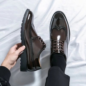 Nuove Scarpe Oxford in Vera Pelle Slip-On per Uomo, Eleganti per Affari, Matrimoni, Casual, Comode, Morbide, Antiscivolo, con Punta Affusolata, per Esterni - Product Image 5