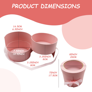Floral Chocolate Packaging <b>Round</b> Cylinder Coated Paper Circle Tires <b>Gift</b> <b>Box</b> with Transparent Window - Product Image 4