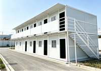 Maison conteneur pliable à 2 étages, hôtel conteneur modulaire préfabriqué avec balcon, hébergement portable pour camping et complexe hôtelier