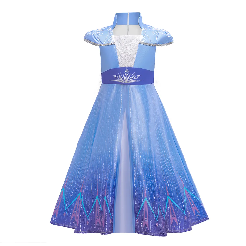 Neue Elsa Kleider Mode Kurzarm Mantel Halloween Fee Prinzessin Kind Cosplay Kostüm