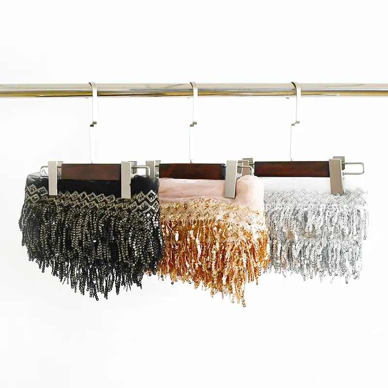 Deepeel Rc140 8Cm Tự Làm Phụ Kiện May Trims Tua Ruy Băng Vải Khiêu Vũ Latin Váy Fringe Cắt Tỉa Lưới Sequin Ren