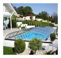 Fabrik-Großhandel Polycarbonat-Poolüberdachung 8x4 Poolabdeckung Schwimmbad Einziehbares Dach Poolüberdachung