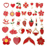 Pendentif en métal à breloques en émail de couleur mélangée aléatoire pour Bracelet boucles d'oreilles bijoux bricolage trouver des accessoires