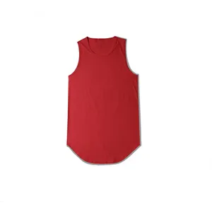 Custom High Quality Scalloped Hem Men's Tank Top Wholesale Street Wear Blank Vest