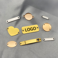 En stock étiquette de plaque de marque en acier inoxydable résistante à l'eau de mer logo d'étiquette en métal privé personnalisé pour vêtements