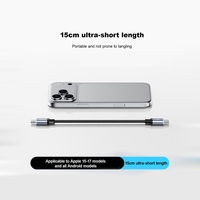 Câble de charge rapide magnétique USB-C court de 15 cm, 5A, 240W PD, en nylon tressé, transfert de données pour téléphone IOS, ordinateur portable, ordinateur, batterie externe