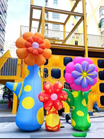 Fleur gonflable géante personnalisée, imperméable et durable, pour la décoration d'événements, de scènes, de fêtes et de magasins, avec support.