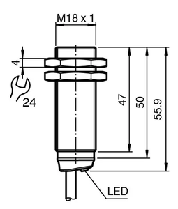 Sensor de Proximidad Inductivo Pepperl+Fuchs NBB8-18GM50-E2, 8mm, Montaje Empotrado, PNP NO, Original y Nuevo en Stock, Automatización Industrial - Product Image 3