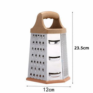 Nouveau grain de bois six rabot broyeur de légumes multifonctionnel en acier inoxydable rabot éplucheur gadget de cuisine - Product Image 5