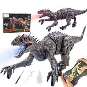 Jouets de dinosaures télécommandés 2023 HOT, dinosaures électriques marcheurs pour enfants, simulation de dinosaure jurassique RC, <span class=keywords><strong>velociraptor</strong></span>, lumière LED, rugissement, pulvérisation de brouillard - Product Image 2