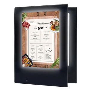 Porta Menús Iluminado de Cuero PU de Alta Calidad, 2 Paneles, 4 Páginas, Cubierta Iluminada, Tablero de Menús LED para Restaurante - Product Image 2