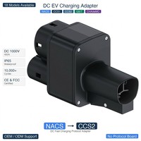 Convertidor de Carga CC NACS a CCS2 400A IP65, Adaptador de Carga para Vehículos Eléctricos Tesla NACS a Tipo 2 IEC CCS2 Europeo, Plug and Play
