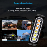 Schlankes Profil Bernstein Rot Blau LED Notfall-Blinklicht PC-Material IP67-Zertifiziert für Gabelstapler Pickup-Truck Sicherheitssignal