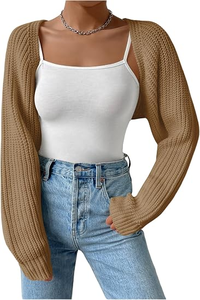 Suéter Cárdigan Corto para Mujer YATI, Ligero, <span class=keywords><strong>de</strong></span> Punto, Abierto por Delante, Bolero, para Primavera y Otoño - Product Image 6