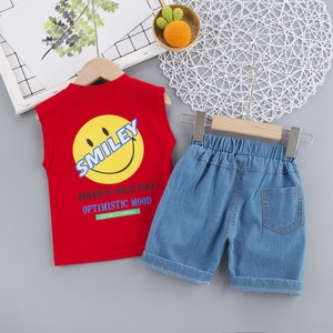 Conjunto de Ropa de Verano para Bebés Niños E2woo, Chaleco sin Mangas con Estampado de Cara Sonriente, Algodón Orgánico, Moda Infantil - Product Image 5