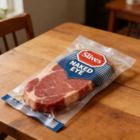 Sac d'emballage sous vide en plastique transparent de qualité alimentaire pour steak congelé, scellable à la chaleur, vente en gros