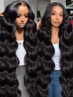 Wig Rambut Asli Brasil Murah Model Body Wave dengan Lace Front 360, Wig Rambut Manusia Full Lace untuk Wanita Kulit Hitam, Wig HD Lace Frontal dari Vendor