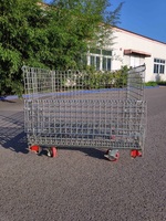 Cage en treillis métallique d'entrepôt avec roulettes