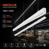 Système de rail linéaire LED en aluminium 170lm/W, éclairage modulaire à connexion sans couture, indice de protection IP54, garantie 5 ans, contrôle DALI2 pour