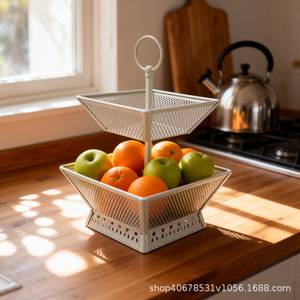 <span class=keywords><strong>Panier</strong></span> à fruits carré en métal pour bureau, support multifonctionnel pour légumes et fruits, <span class=keywords><strong>panier</strong></span> de rangement pour collations, modèle DY-H6408W, directement de l'usine - Product Image 4