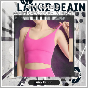 Soutien-gorge de sport respirant à compression pour femmes avec logo personnalisé, design halter, prix d'usine - Product Image 2