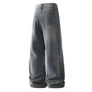 <span class=keywords><strong>Jeans</strong></span> Americanos de Mezclilla con Agujeros para <span class=keywords><strong>Hombre</strong></span>, Nuevos de Primavera y Otoño, de Marca, Holgados, de Pierna Recta, de Algodón Sólido, de Pierna Ancha - Product Image 5