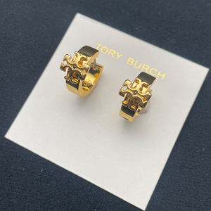 Bông tai tròn hình chữ thập thời trang mạ vàng 18K phong cách tối giản châu Âu và Mỹ - Product Image 6