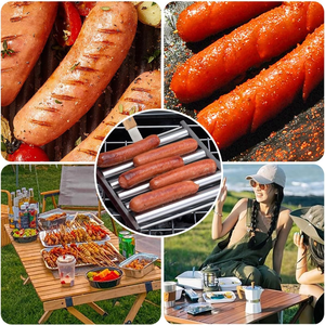Set di Utensili per Barbecue da Esterno con Manici in Legno <span class=keywords><strong>e</strong></span> <span class=keywords><strong>Griglia</strong></span> Staccabile in Acciaio Inox per Salsicce <span class=keywords><strong>e</strong></span> Hot Dog - Product Image 5