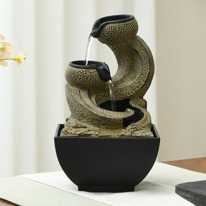 Resin <b>Water</b> <b>Feature</b> Irregular Shape <b>Lighted</b> Feng Shui Office Decor Multipurpose - Product Image 4