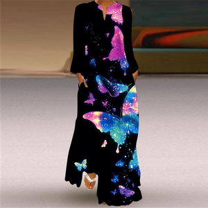<strong>Sunflower</strong> Print <strong>Long</strong> Maxi <strong>Dress</strong> Women <strong>Long</strong> Sleeve V-Neck Beach <strong>Dress</strong> 3XL 4XL 5XL Vestido De Verano - Product Image 3