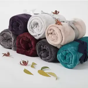 Flannel Fleece Blanket Factory Directly Wholesale Solid Color Embossed Cheap Throw Flannel Blankets