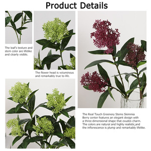 Chất lượng cao nhân tạo cảm ứng thực sự cây xanh thân cây skimmia Berry chi nhánh đám cưới Nhà Bên Bảng trang trí tốt nghiệp năm mới - Product Image 2