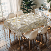 Nappe carrée en PVC avec motif de plumes jaunes RNPT, nappe rectangulaire imperméable avec couvre-table pour cuisine, salle à manger, fête