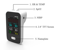 Moniteur patient électrique Berry PM6100 avec écran TFT 2,8'', rechargeable, Bluetooth, design portable, SPO2/fréquence cardiaque, certifié CE