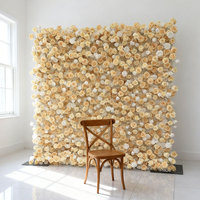 Mur de fleurs artificielles personnalisable, vente chaude 2025, pour la décoration de mariage moderne, toile de fond