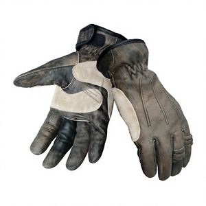 Gants de moto en cuir véritable antique pour hommes et femmes, compatibles écran tactile, durables, toutes saisons, pour motocross et course - Product Image 1