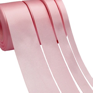 Cintas de Gordon cinta de satén rosa claro brillante al por mayor Navidad 1 pulgada rollo de cinta de satén de una cara brillante para caja de regalo DIY - Product Image 3