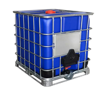 Réservoir IBC 500L/1000L/1200L en plastique HDPE Conteneur de vrac intermédiaire neuf pour eau liquide stockage d'azote liquide