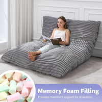 Pouf convertible 3 en 1 Coussin de sol en pouf pour adulte (gris)